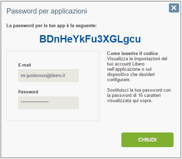 Password Specifica per App - Libero Aiuto
